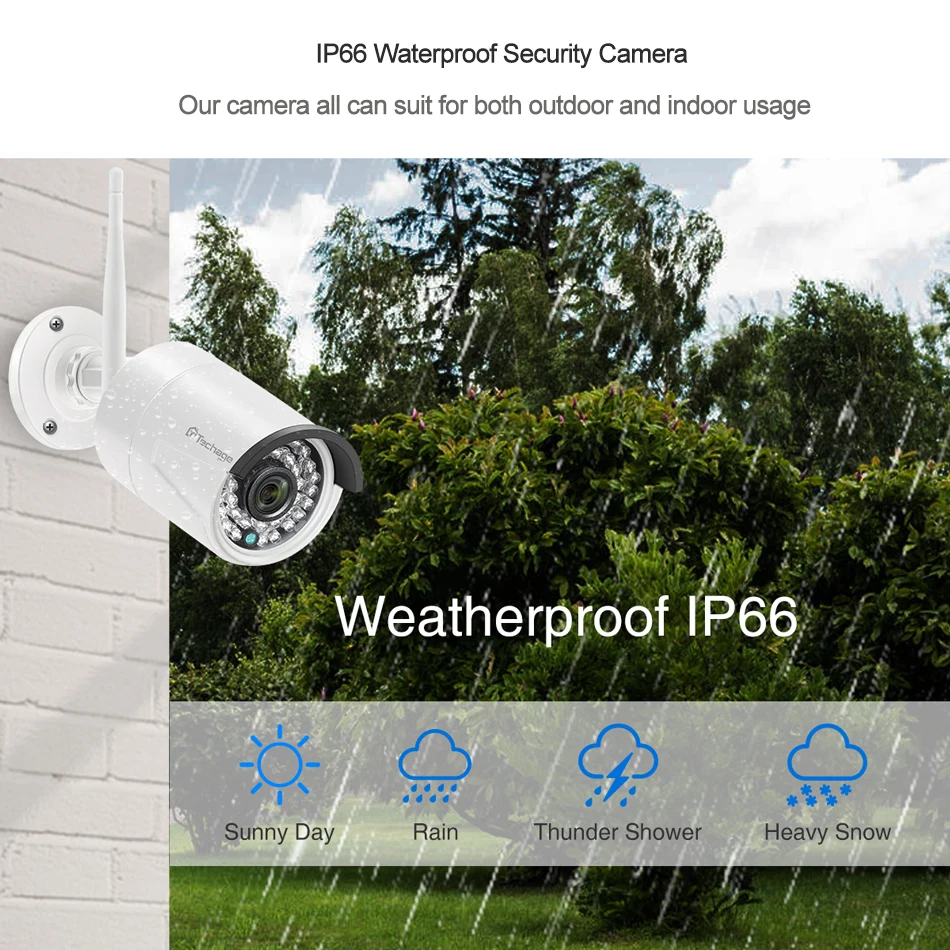 Techage H.265 4CH 1080P Wireless NVR Kit CCTV System 2MP Audio Sound WiFi IP Camera IR Outdoor Vide - 32573886173  Techage H.265 4CH 1080P Wireless NVR Kit CCTV System 2MP Audio Sound WiFi IP Camera IR Outdoor Vide - 32573886173