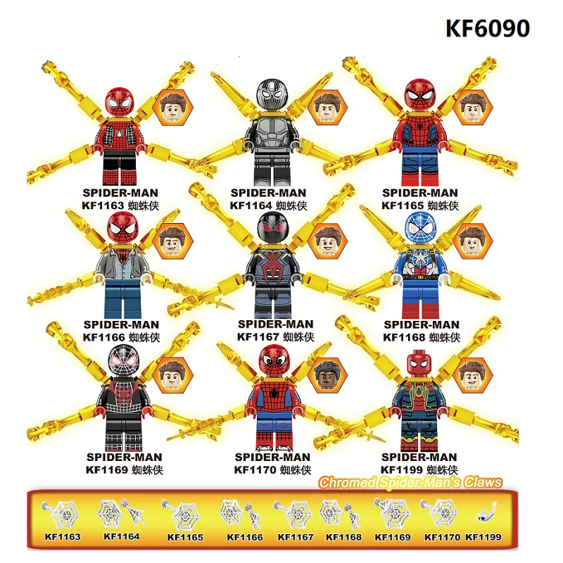 

Single Sale Building Blocks Far From Home Bricks Spider-Man With Chromed Claws Figures Model For Children Education Toys KF6090