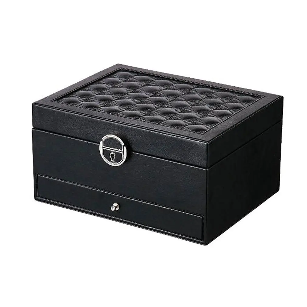 

Large Jewelry Packaging & Display Box Armoire Dressing Chest with Clasps Bracelet Ring Organiser Carrying Cases