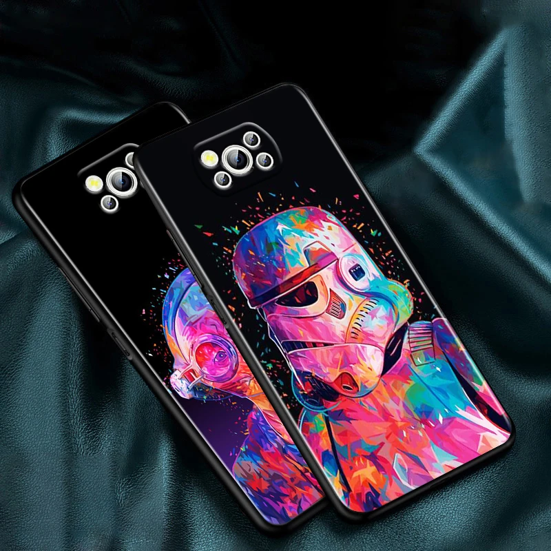 Star Wars Color Robot For Xiaomi Civi Poco X3 NFC X2 M3 M2 F2 F3 Pro C3 F1 A2 Lite Mix3 Play Soft Black Phone Case
