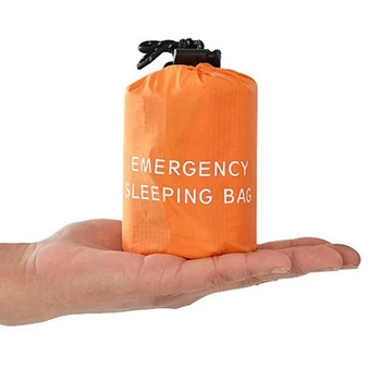 

1 Pcs Outdoor Emergency Sleeping Bag Thermal Survival Camping Travel Bags Reusable Emergency Sleeping Bag with Whistle