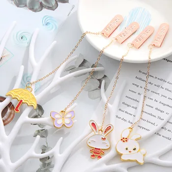 

Cute Rabbit Butterfly Bookmarks Creative Metallic Pendant Book Mark For Book Kids Girls Gift School Office Supplies Stationery