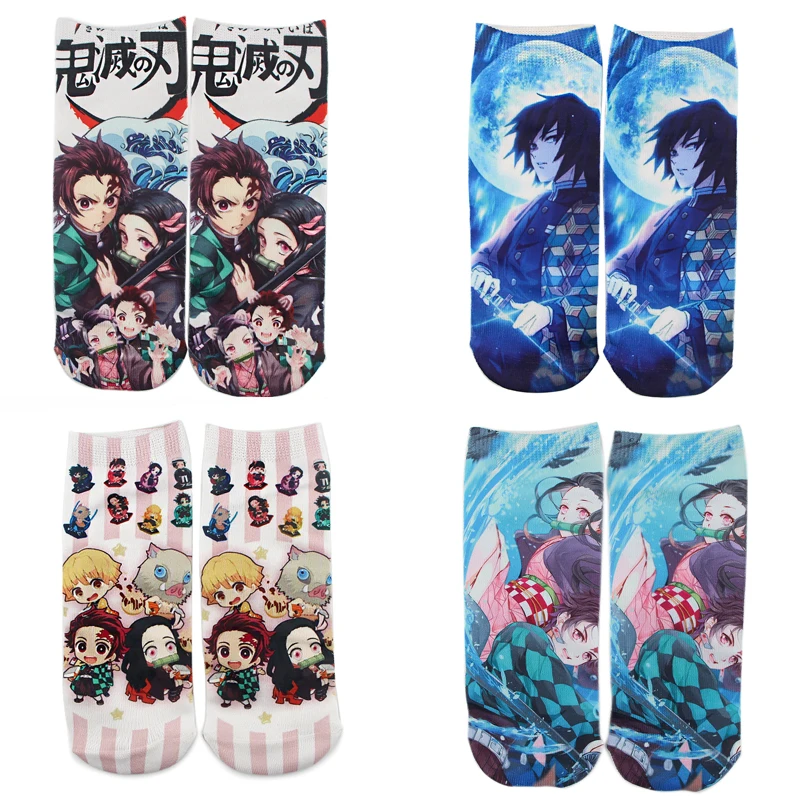 Cartoon Anime Cute Cotton Sock Demon Slayer Kimetsu No Yaiba Blade of Ghost Cosplay Props Socks For Women Girl Gift | Тематическая