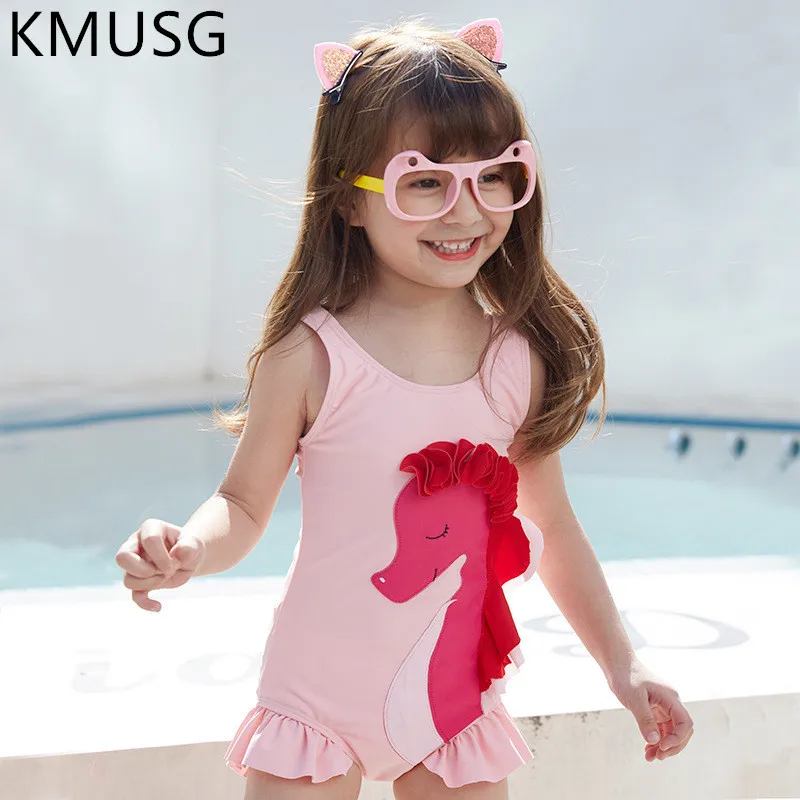 

Children's Swimwear One-Piece Flamingo Swimsuit For Girls 2020 Summer Bikini Sets Kids Swimsuit Lovely Swimwear H0970
