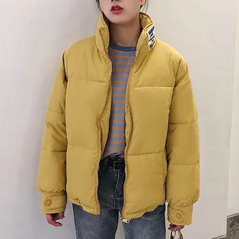 

Fashion Women Outwear Long Sleeves Stand Collar Warm Coat Cotton Jacket Overcoat Short Jacket Parka Winter Coats Outwear Y917