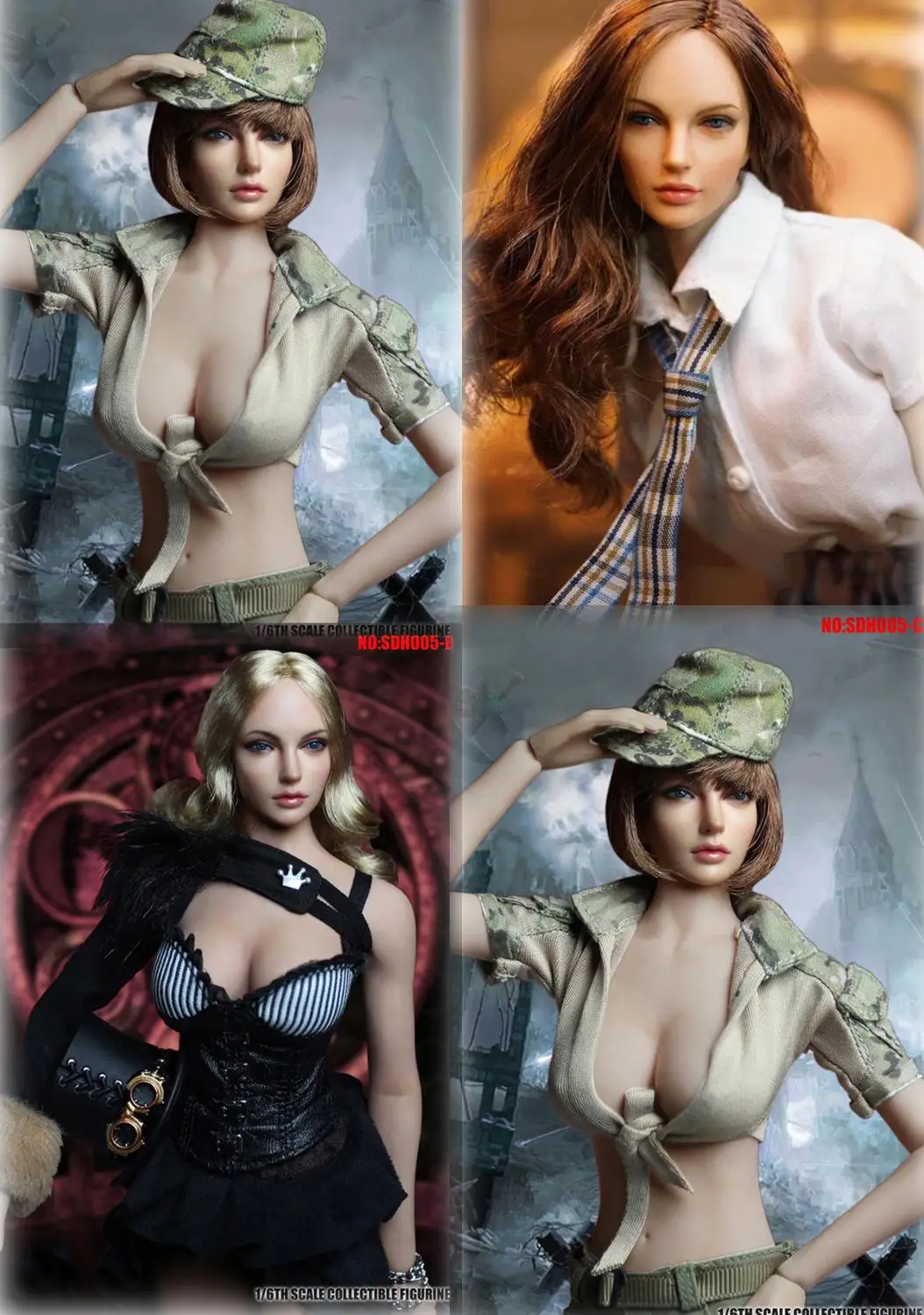 

1/6 SUPER DUCK SDH005-A / SDH005-B / SDH005-C girl head 1/6th American European Head Model fit PH pale color body