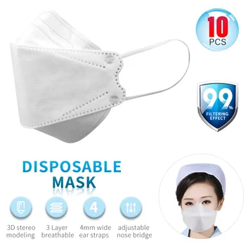 

10PCS/30PCS Disposable Face Mask Mouth Face Cover Mask 3 Layers 99%Filtration Non-woven Fabric Mask Respirator Filter Mascherine
