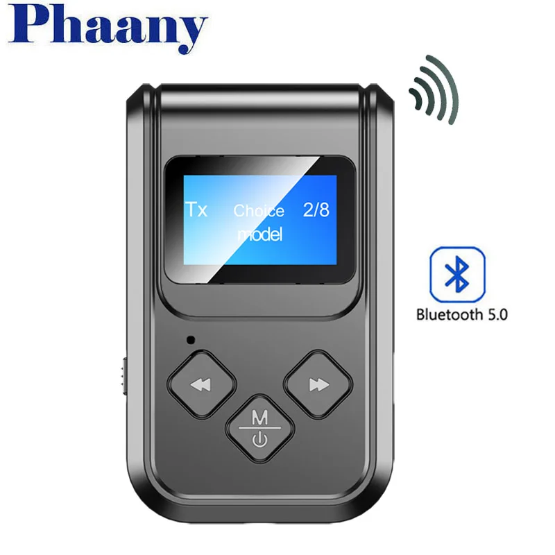 

Phaany Bluetooth 5.0 Wireless Audio Adapter Bluetooth Transmitter Receiver 3.5mm AUX Stereo Music for Car TV PC