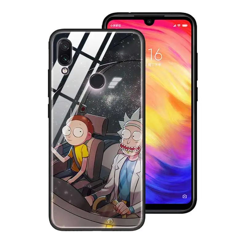 Чехол из закаленного стекла для Red mi 7 8A Note6 7 8 K20 K20 Pro Shell для Xiaomi mi A3 CC9E CC9 силиконовый край чехол Рик Морти Пикл - Цвет: T04