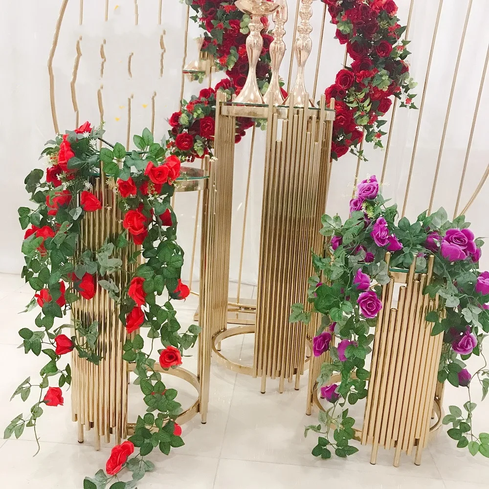 

3 шт./компл.) прямоугольная золотая металлическая Цветочная фотография для свадебного стола, центральные части стола, подставка для свинца дороги qq555