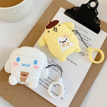 

Cartoon Silicone Case Earphones For Apple Airpods Bluetooth Wireless Earphone Protective Skin Cover Box Attach Keychain