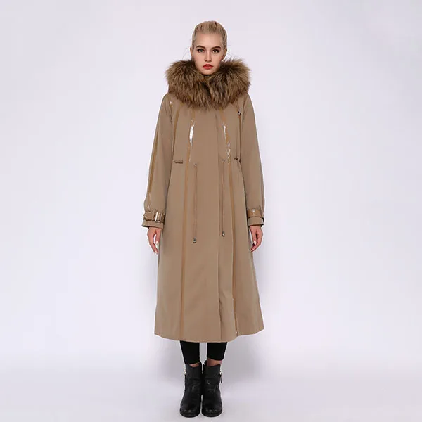Шампанское JEPLUDA женская парка с мехом на капюшоном отделка лисица подкладка с кролик съемный пальто женское зимнее парка натуральный мех - Цвет: Шампанское