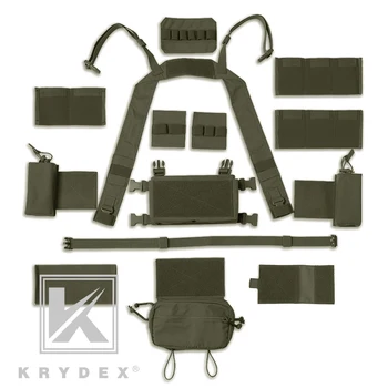 KRYDEX MK3 MK4 Micro Fight Chassis Modular Chest Rig Airsoft Hunting Combat Tactical Carrier Vest w/ 5.56 7.62 Magazine Pouch 6