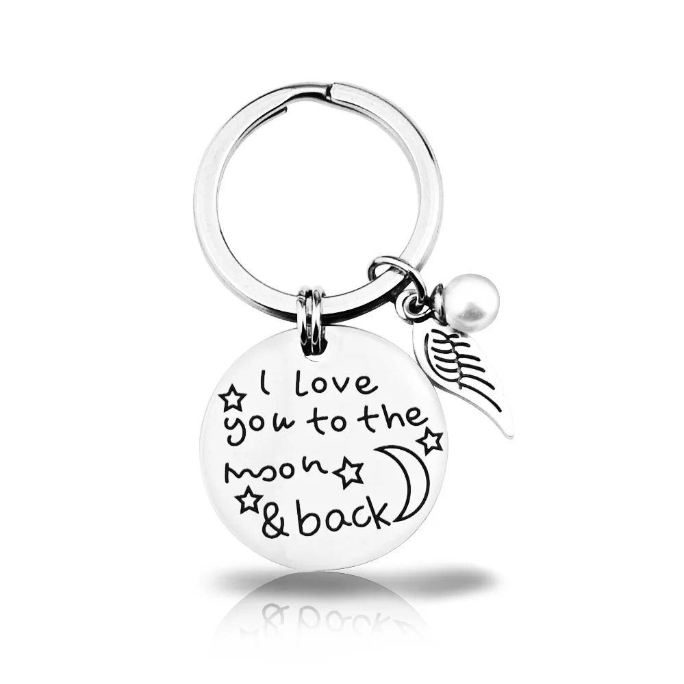 Парные ключи для автомобиля I LOVE You to the Moon And Pearl Wing подвеска Антистатическая пленка защита