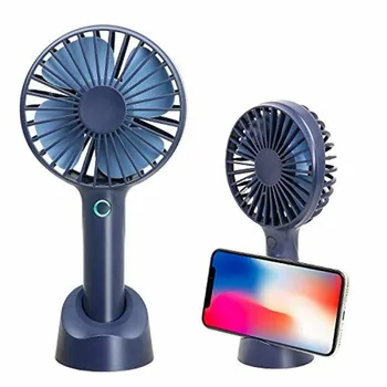 

Mini Handheld Portable Fan USB Hand Held Personal Fans Rechargeable Battery 4 Speed Level Adjustable Removable Base
