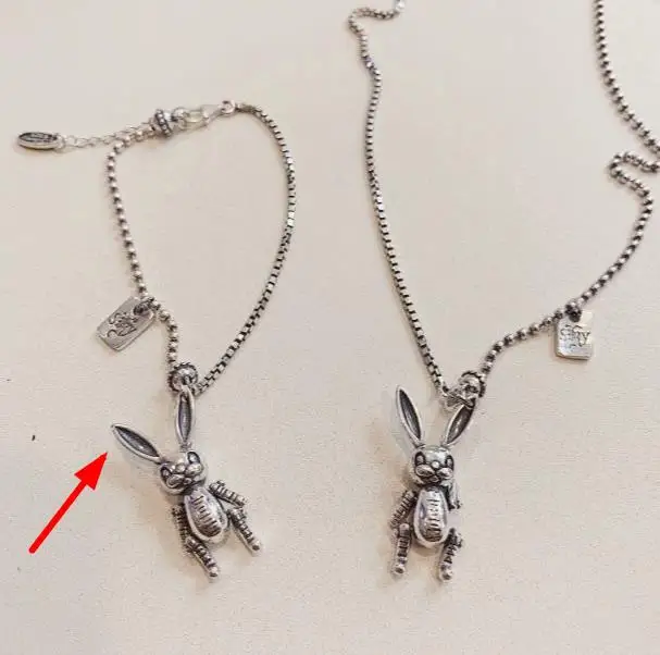 HUANZHI стереоскопический улыбающийся кролик панк геометрический квадрат письмо кулон цепь металлическое ожерелье для мужчин женщин девочек хип хоп - Окраска металла: B  Bracelet