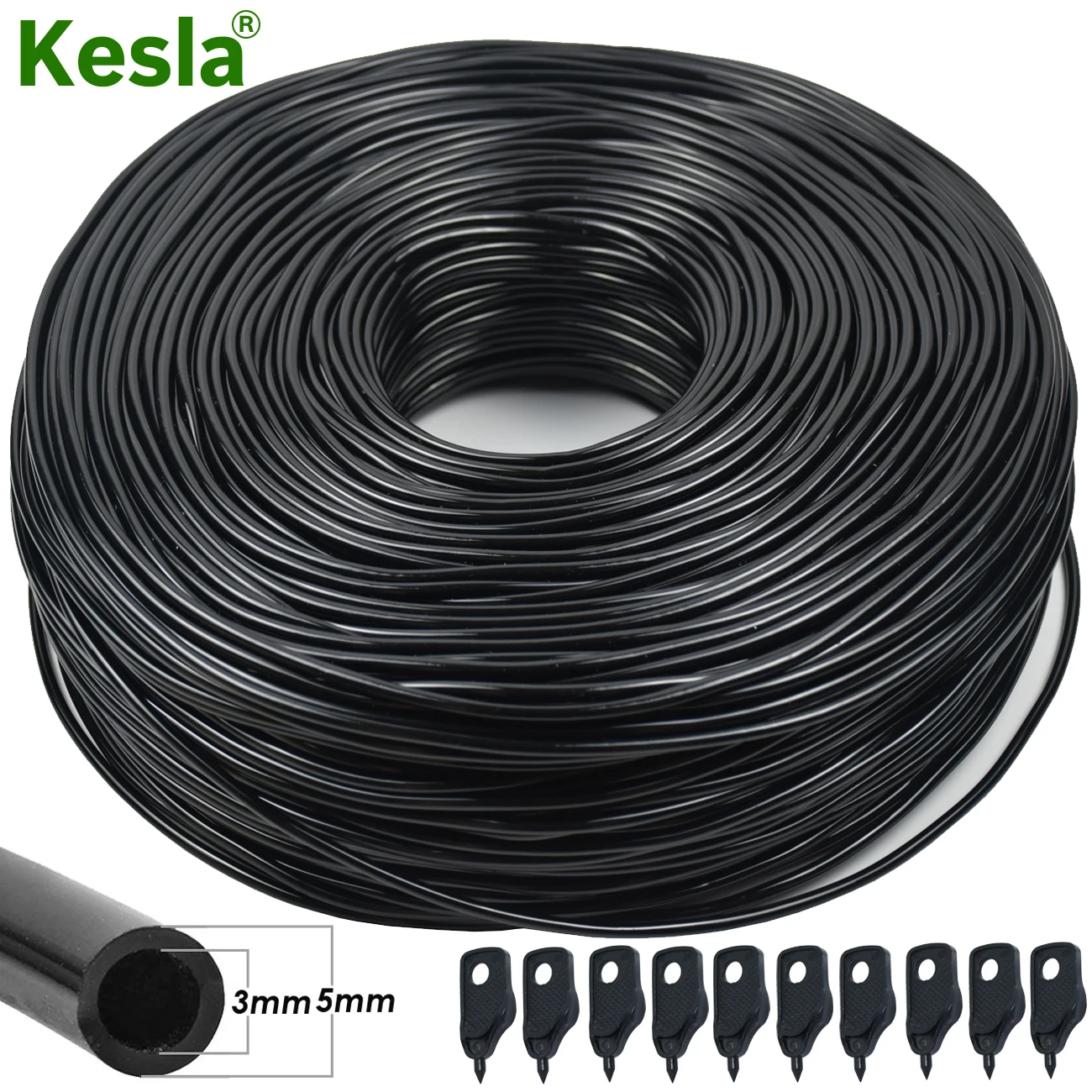 KESLA Garden 3/5mm Watering Hose Irrigation Pipe 1/8'' Tubing for Greenhouse Bonsai Potted