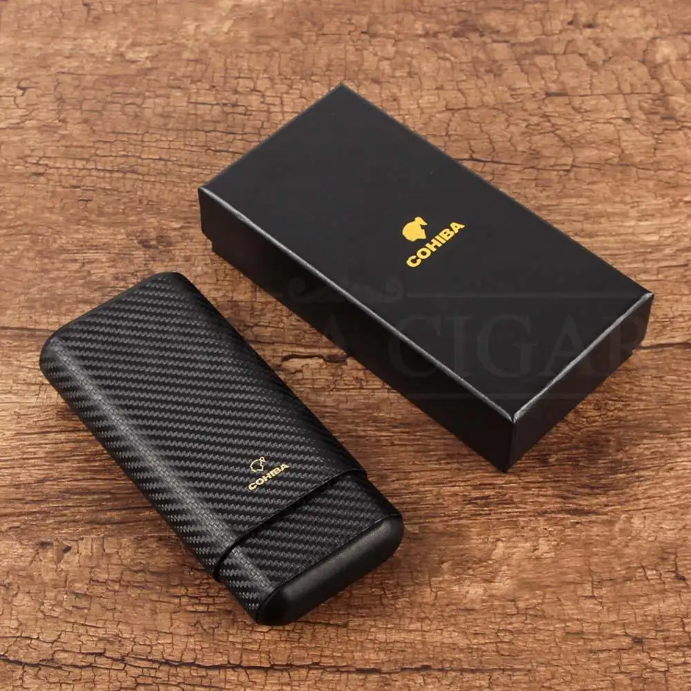 COHIBA чехол для сигар Humidor Cedar Wood для путешествий, Сигара коробка для сигар портативный 3 держатель для сигар трубчатый чехол для Sigar аксессуар W/Подарочная коробка