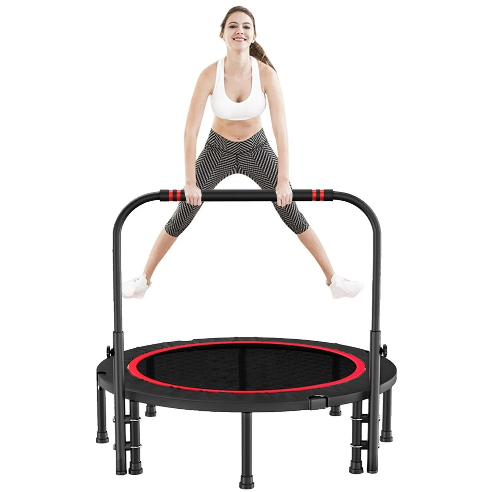 48in Fitness trampoline Silent Mini with Adjustable Handle length