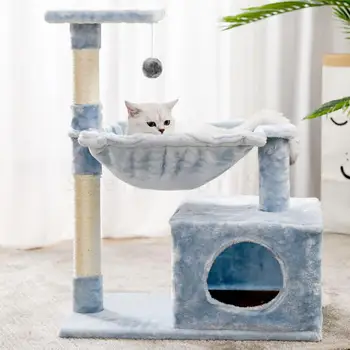 

Sisal cat climbing frame small solid wood cat nest tree one cat scratch board cat jumping table scratch post cat shelf cat toy