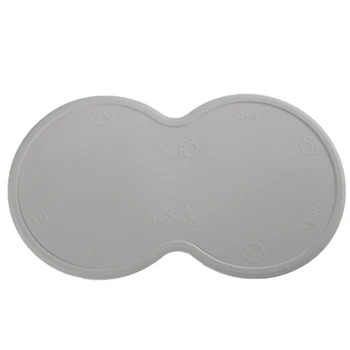 

Anti-Slip Silicone Mat for Dog Bowl Drinking Pet Cat Feeding Mat Pad Pets Feed Placement Dog Accessories(Gray)