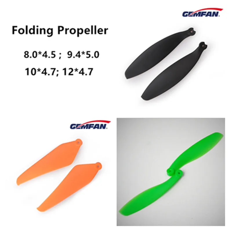 2Pair/8PCS Folding Propeller 8.0*4.5 9.4*5.0 10*4.7 12*4.7 CW/CCW Gemfan Props For RC Multirotor Multi Rotor FPV Copter Plastic | Игрушки и