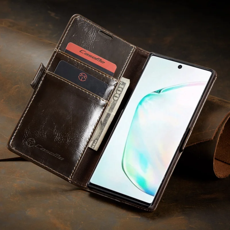 Роскошный деловой чехол для samsung Note 10, Винтажный чехол-кошелек из искусственной кожи, чехол-книжка для samsung Galaxy Note 10 Plus, Магнитный чехол