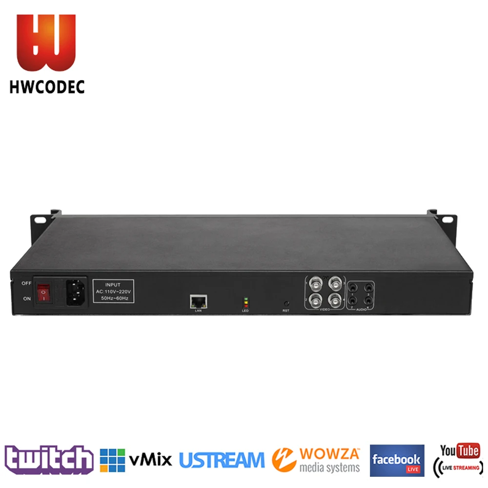 Кодировщик видео IPTV кодер MPEG-4 HWCODEC 4 Canales CVBS RTSP RTMP ONVIF UDP IP кодер AHD кодировщик для прямого трансляции