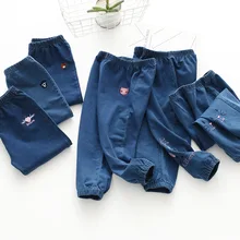 Можно выбрать код; осень г.; эластичные повседневные джинсы с рисунком для мужчин и женщин и детей; маленькие размеры