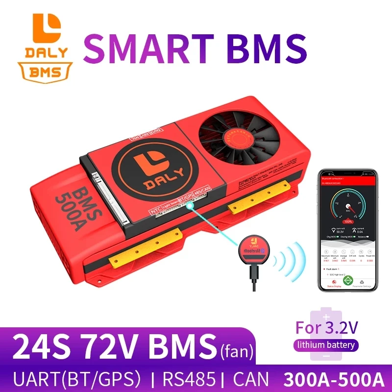DALY 스마트 BMS 블루투스 30S, 32S, 96V, BMS 200A, BT, 태양열 시스템, 전기 자동차, DALI lifepo4 BMS
