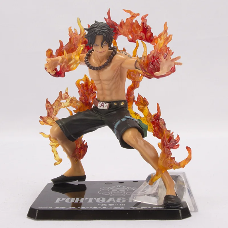 

14cm One Piece Changeable face Portgas D Ace Battle Ver. Fleam PVC Action Figure Model Toys with Original Box Xmas Gifts