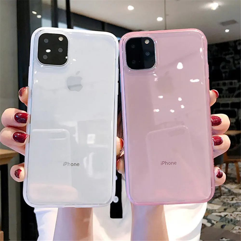 Lovebay Transparent Shockproof Frame Phone Case For iPhone 7 8 6 6s Plus 11 Pro X XR XS Max Soft TPU Silicone Solid Back Cover