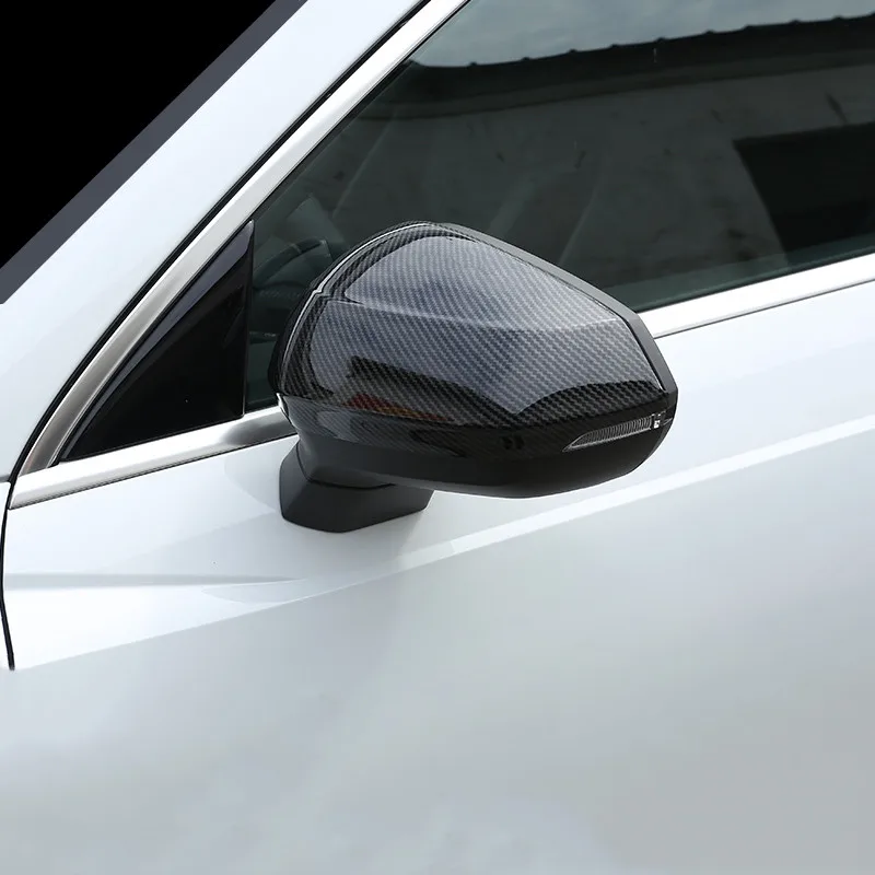 Углеродное волокно Цвет наружная дверь зеркала крышка украшения отделка наклейки для Audi Q3 наружные модифицированные аксессуары