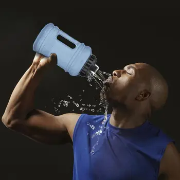 

2.2L Work Out Large Capacity With Handle Transparent Outdoor Storage Portable Fitness Durable Water Bottle