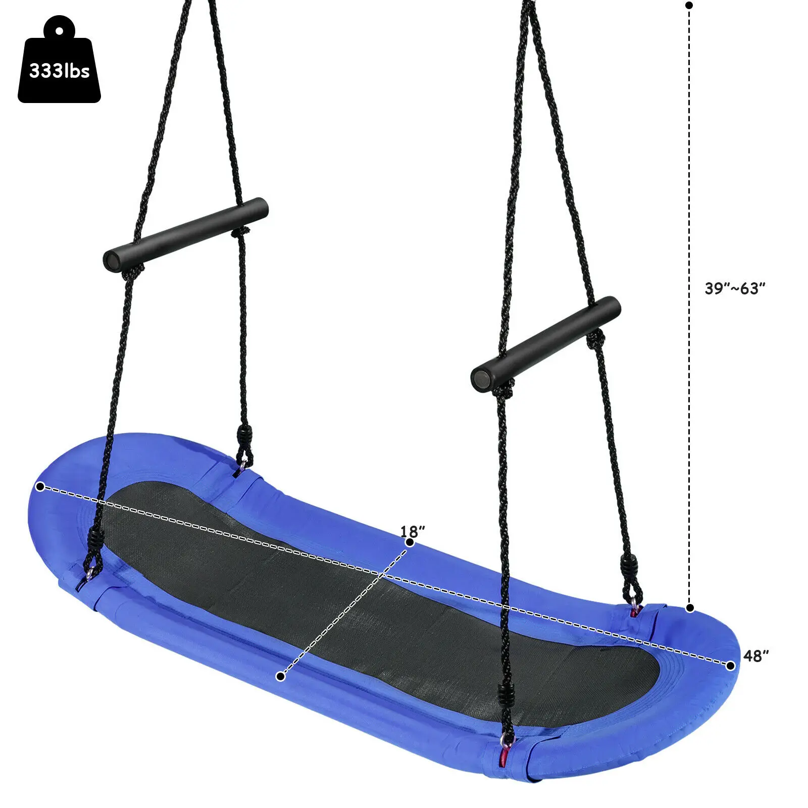 Saucer Tree Swing Surf Kids Outdoor Adjustable Oval Platform Set w/ Handle  OP70325 6