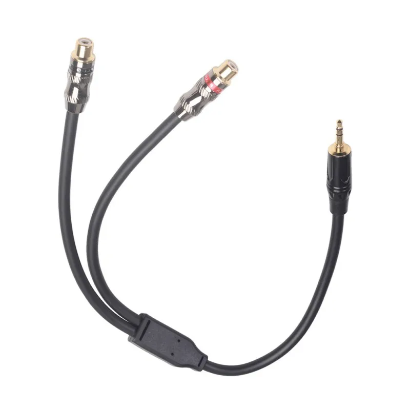 Горячая 3,5 мм на 2RCA кабель с покрытием [медный корпус] [сверхмощный] 3,5 мм штекер на 2 RCA Женский стерео аудио адаптер удлинитель