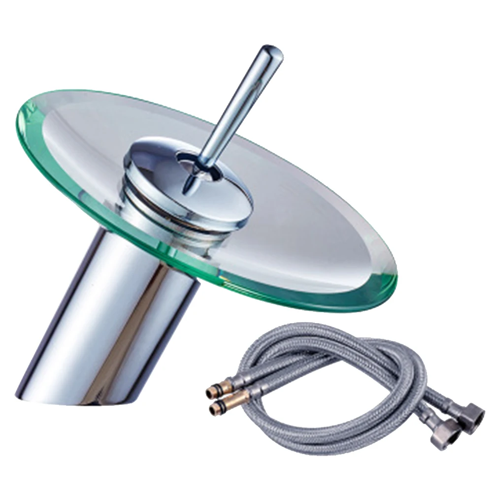 

Wash Room Faucet Single Lever Waterfall Bathroom Mixer Chrome Plating Basin Tap Brass With Hose Rotatable Durable 360 Degree