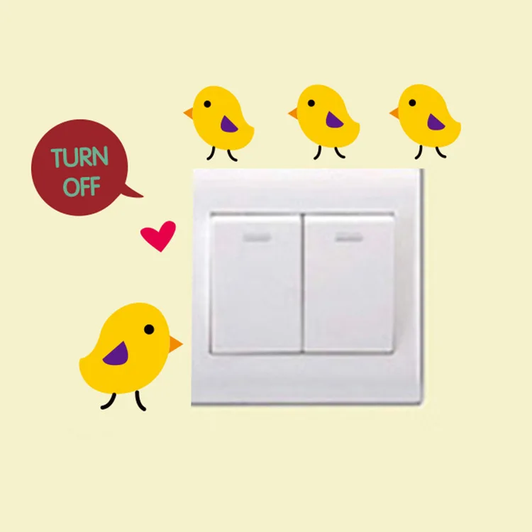 Korean Style Cartoon Cute Animal Stickers Self-Adhesive Switch Stickers Socket Laptop Mobile Phone Decoration Heart Stickers