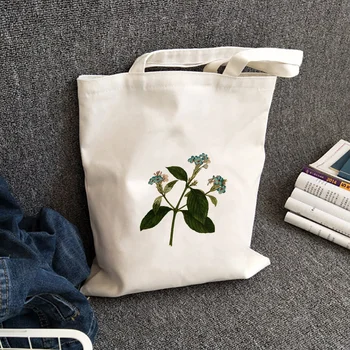 

Tote Bag FLOWER Handbag Shopping Bag Daily Use DIY Canvas Eco Reusable Custom Print Logo Recycle Text