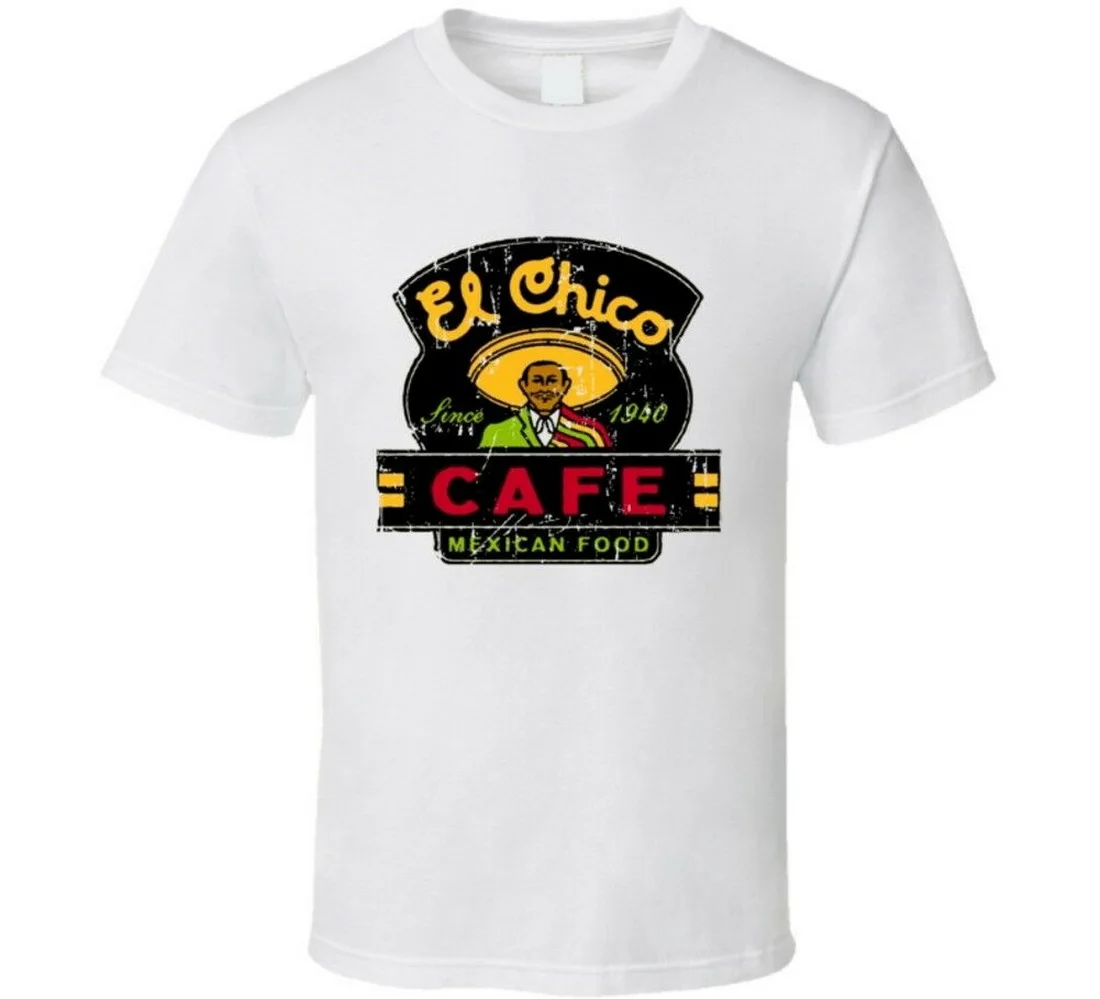 El Chico Fast Food Restaurant Distressed Look Tops Tee T Shirt T-Shirt Outfit Casual |