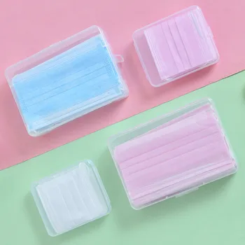 

Face Mask Box Household Simple Transparent Visual Dustproof Portable Large Small Use Disposable Mask Storage Box