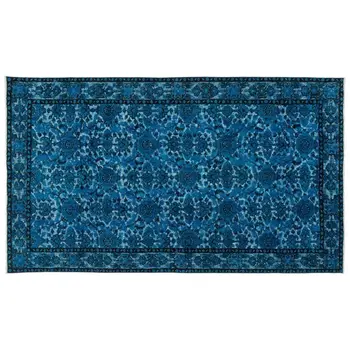 

Handmade Turquoise Vintage English Carved Area Rug 171x292 Cm-5'7''X9'7''
