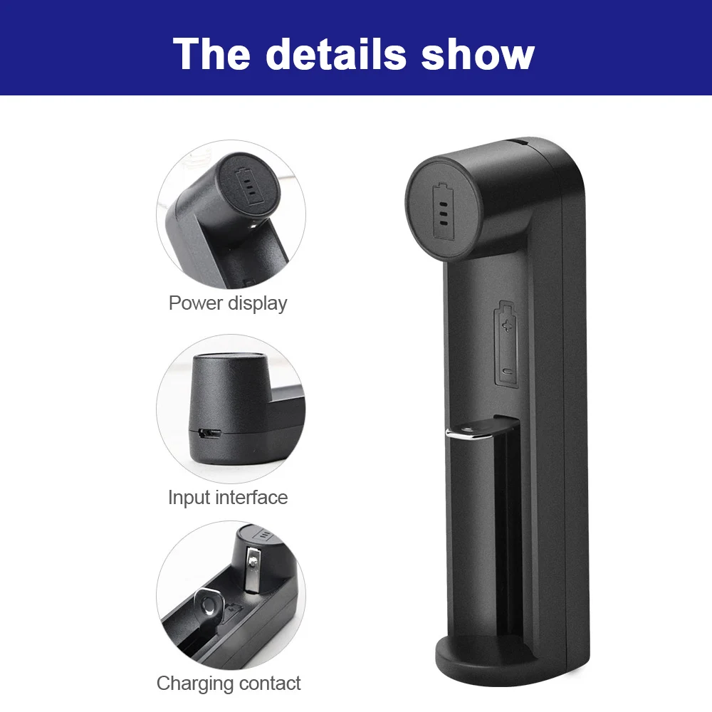 Smart Universal Single Slot USB Li-ion Battery Charger