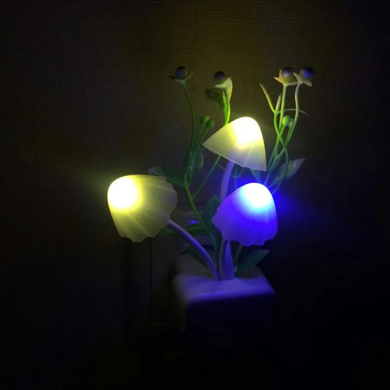 Ночной светильник, 7 цветов, меняющийся От заката до рассвета, светодиодный светильник, ночник с цветком и грибом, лампа для спальни, детская комната, лампы для детей, подарки