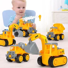 Сборный инженерный автомобиль игрушка для детей головоломка моделирование DIY экскаватор кран грузовик с разборкой инструмент подарок игрушки Бульдозер