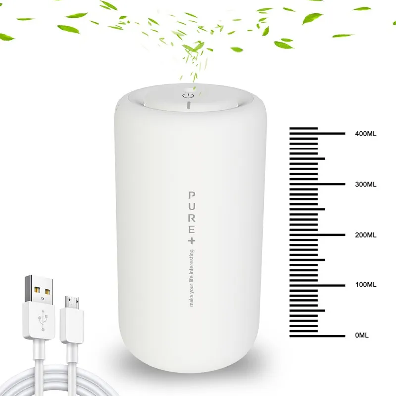 

Portable Mini USB Humidifier 400ml Ultrasonic Mist Humidifiers With Night Light Breathing Light