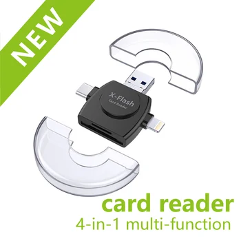 

4 In 1 Card Reader USB Type-C Micro USB Lighting High-speed Universal Card Reader for Apple Android Computer Extension Headers