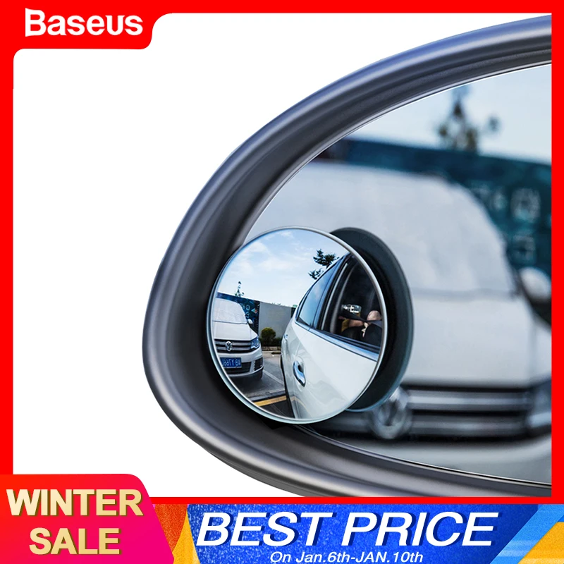 

Baseus 2Pcs Blind Spot Convex Mirror For Car HD Round Anti Fog Rear View Mirror Universal Wide Angle Convex Rimless Car Mirror