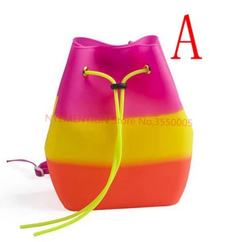 

24PCS Fashion Silicone Backpack for Students Candy Color Drawstring Bucket Bag Shoulder Bag for Kids go to school Gifts