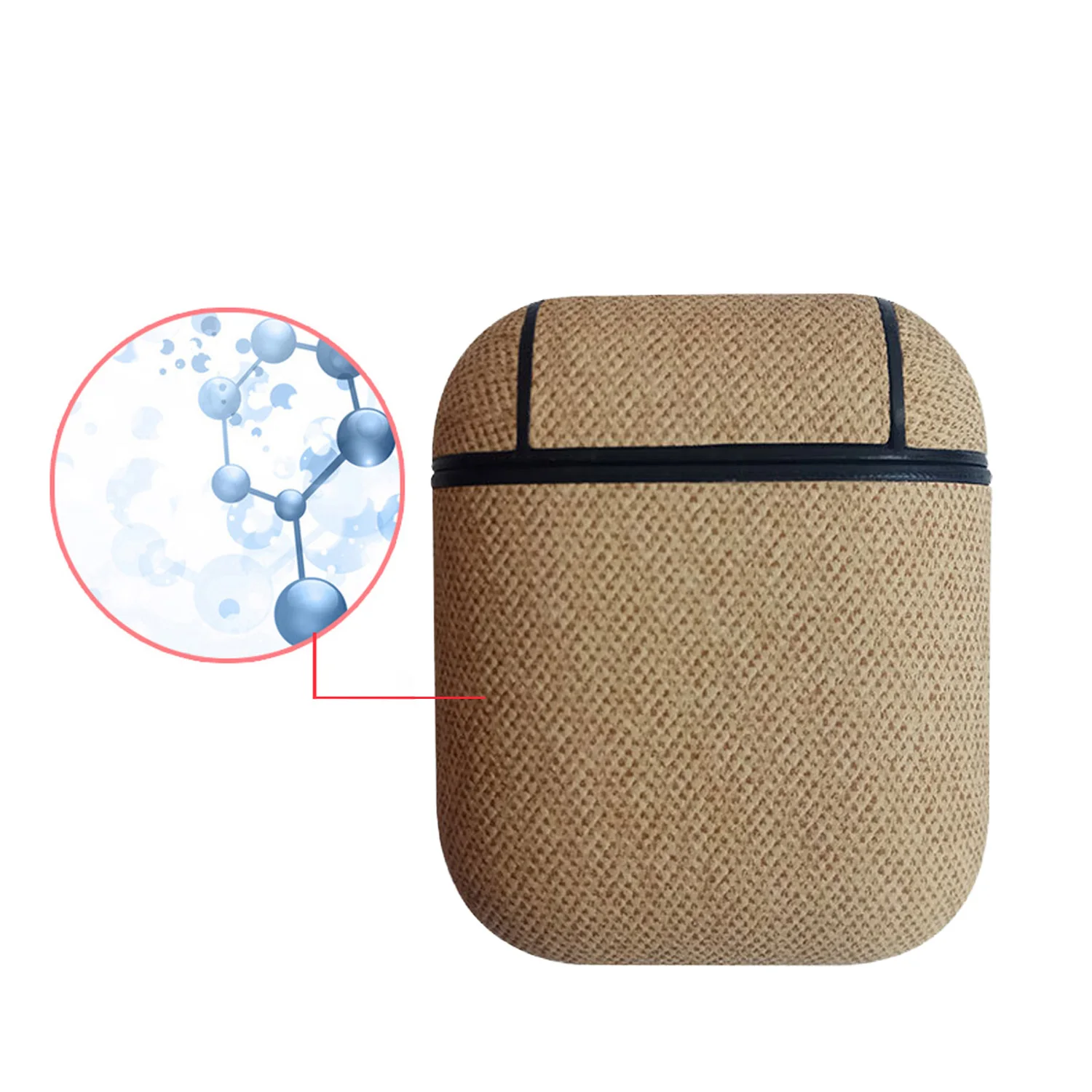 Защитный чехол Besegad из искусственной кожи с карабином для Apple AirPods Air Pods TWS